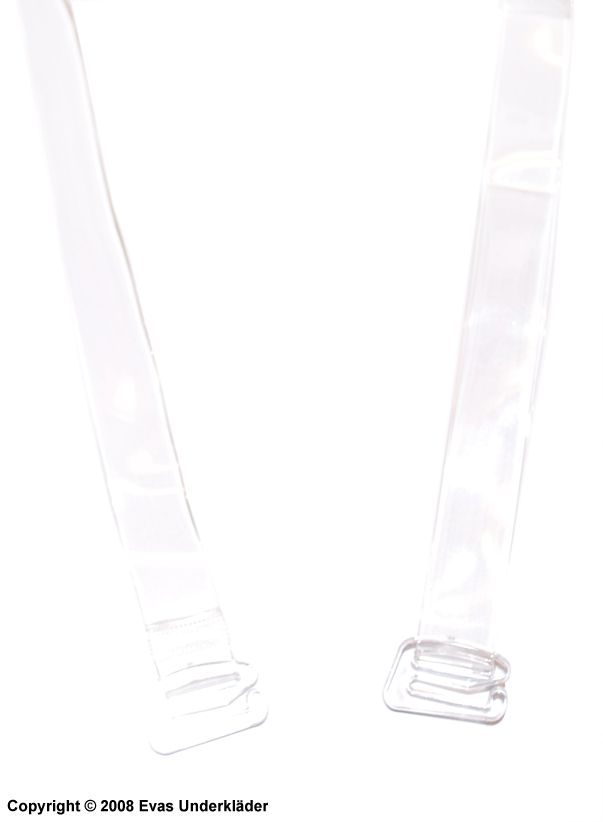 Bra straps, silicone, transparent, 3 pairs (6 pcs)